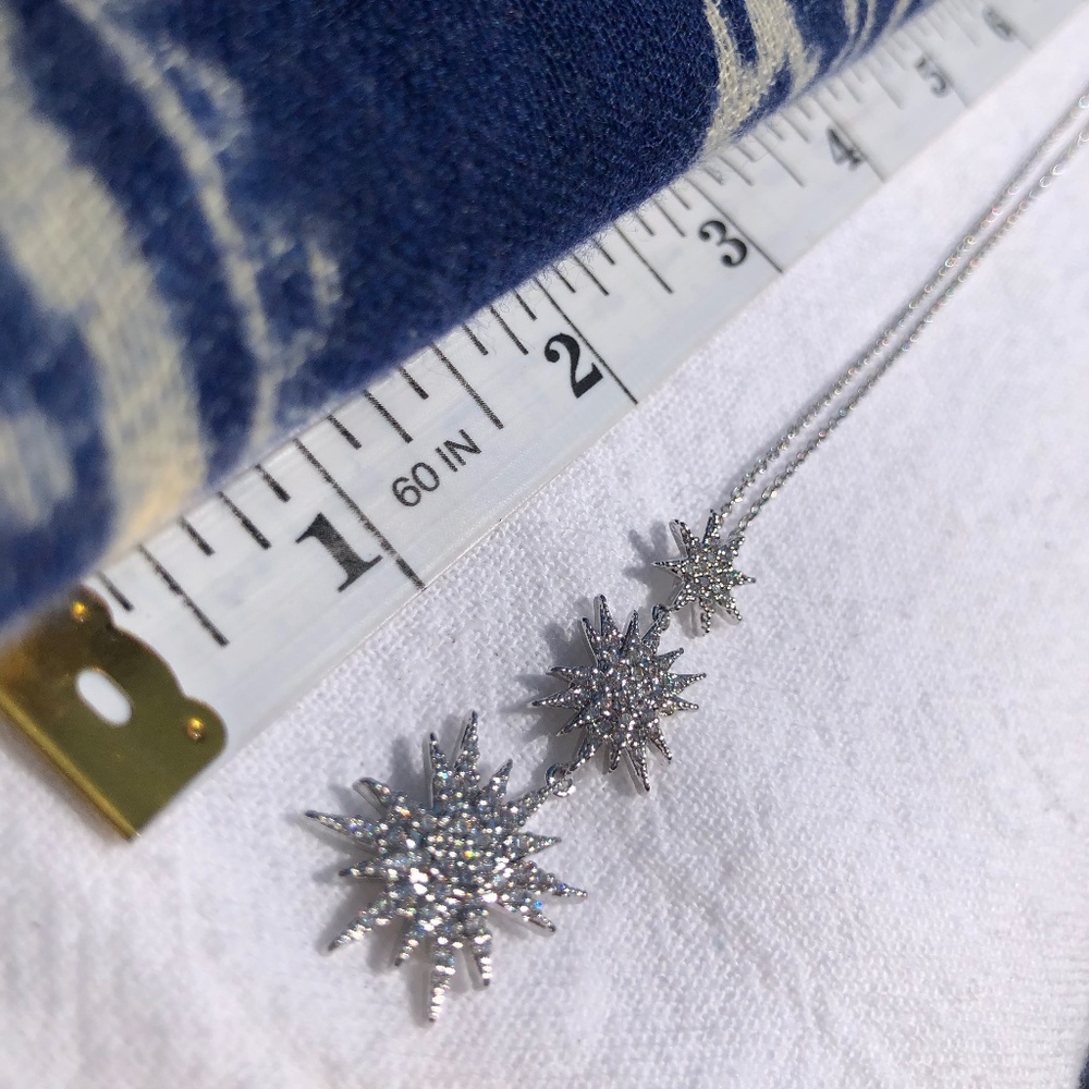 Silver 3 Star Necklace